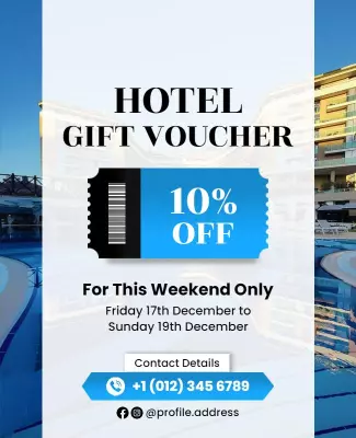 Hotel Weekend Discount Voucher Flyer Template
