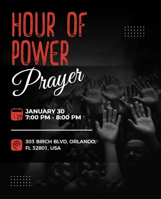Hour of Power Prayer Flyer Template