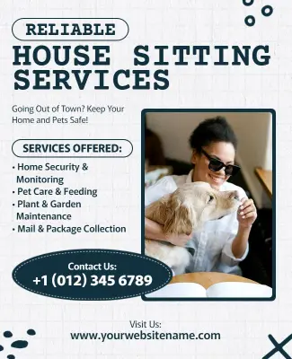 House Sitting and Pet Care Services Flyer Template