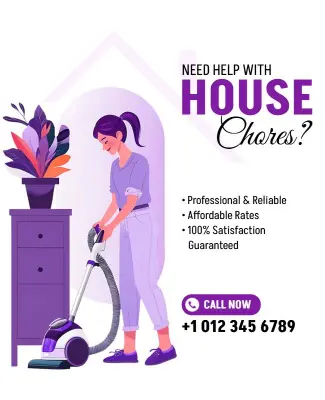 Household Chore Assistance Service Flyer Template