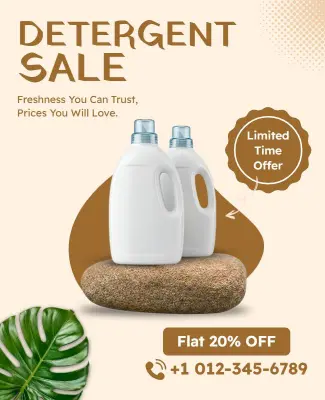 Household Detergent Sale Promotional Poster Template