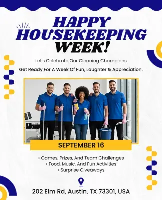 Housekeeping Appreciation Week Celebration Flyer Template