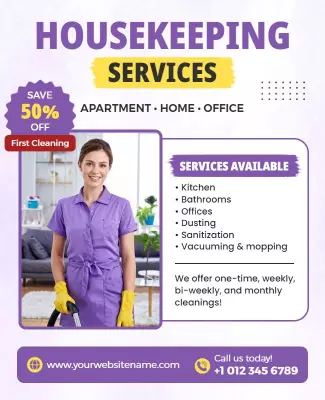 Promotional Housekeeping Flyer Template