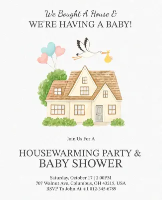 Housewarming and Baby Shower Celebration Flyer Template