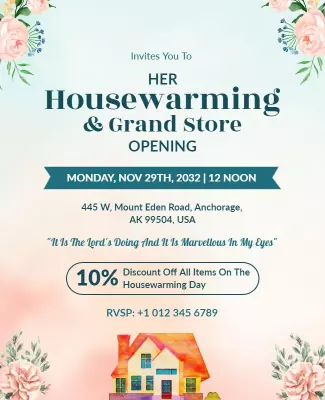 Housewarming and Grand Store Opening Flyer Template