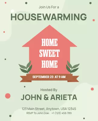 Housewarming Invitation with Floral Accents Flyer Template