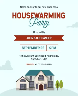 Charming Retro Housewarming Party Invitation Flyer Template