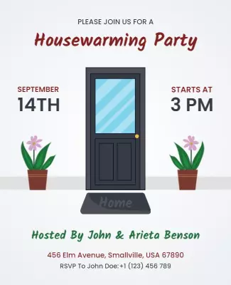 Housewarming Party Invitation Flyer Template