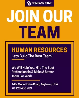 Human Resources Recruitment Team Building Flyer Template