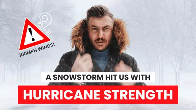 Hurricane Strength Snowstorm Weather Report Trending YouTube Thumbnail Template