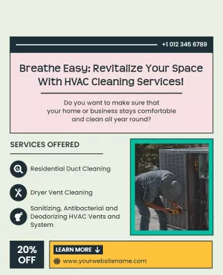 Hvac Cleaning Services Promotional Flyer Template