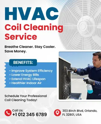 HVAC Coil Cleaning Service Promotional Flyer Template