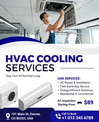 HVAC Cooling Services Promotion Flyer Template