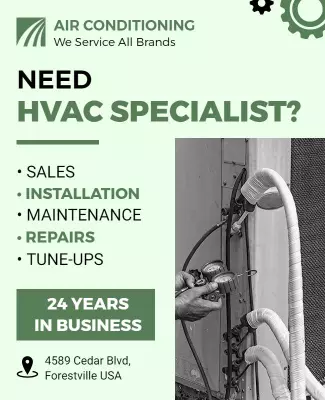 Hvac Specialist Services Promotional Flyer Template
