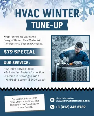 HVAC Winter Tune-up Promotion Flyer Template