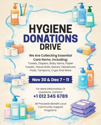 Hygiene Donations Drive Flyer Template