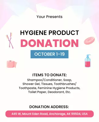 Hygiene Product Donation Event Flyer Template