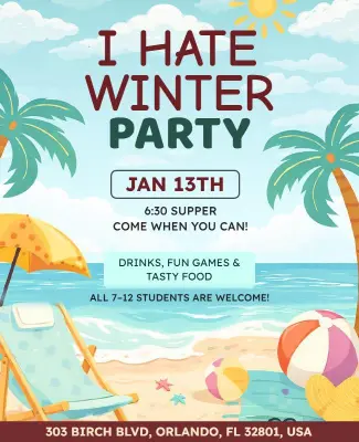 I Hate Winter Party Event Flyer Template