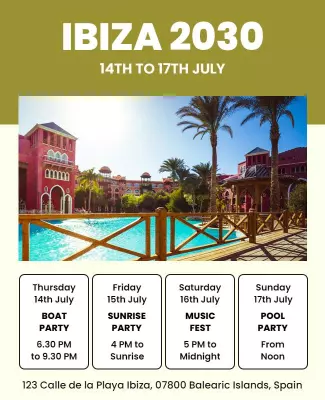 Ibiza Summer Event Party Flyer Template