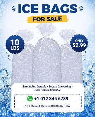Ice Bags 10 Pounds Special Offer Flyer Template