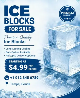 Ice Blocks for Sale Promotional Flyer Template