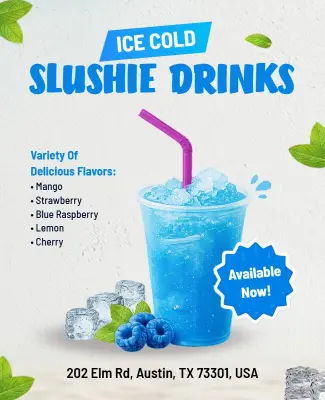 Ice Cold Slushie Drink Flyer Template