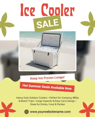 Ice Cooler Sale Promotional Flyer Template