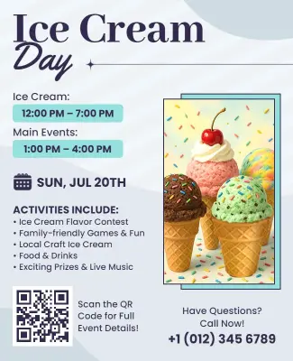 Ice Cream Day Event Celebration Flyer Template