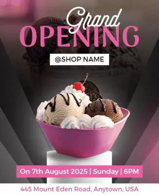 Delicious Ice Cream Grand Opening Event Flyer Template