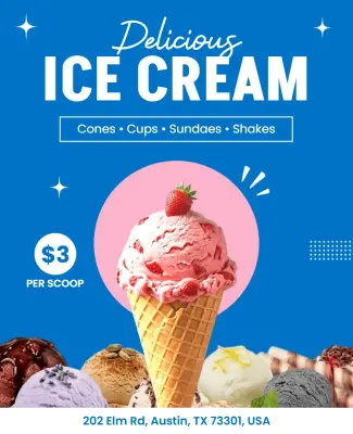 Ice Cream Shop Promotional Flyer Template