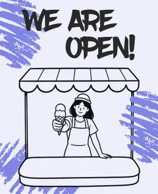 Ice Cream Stand Opening Announcement Poster Template