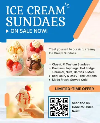 Ice Cream Sundae Promotion Flyer Template