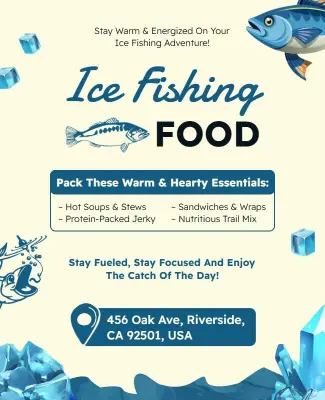 Ice Fishing Event Food Promotion Flyer Template