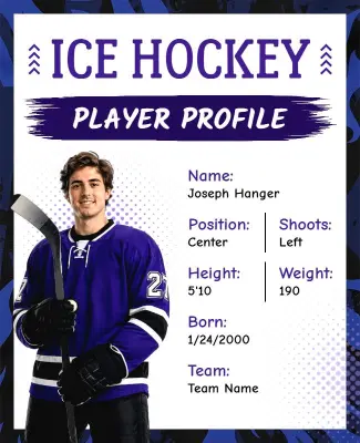 Ice Hockey Player Profile Flyer Template
