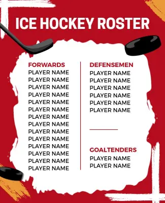 Ice Hockey Team Roster Flyer Template