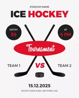 Ice Hockey Tournament Event Flyer Template
