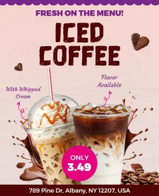 Iced Coffee Beverage Promotion Flyer Template