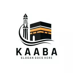 Iconic Black and Gold Kaaba Design Representing Religious Faith Logo Template