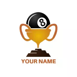 Iconic Eight Ball Trophy Representing Champions in Sports Logo Template