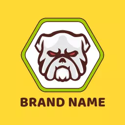 Iconic Pitbull Mascot Design in Bright Yellow Logo Template