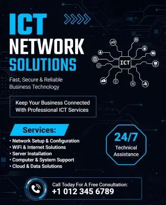 ICT Network Solutions Service Flyer Template