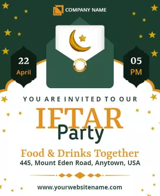 Iftar Invitation Party Flyer Template
