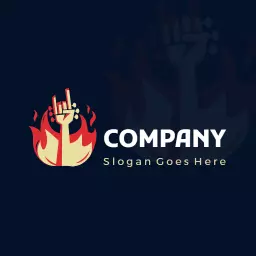 Igniting Passion for Rock Music with Bold Flame Logo Template