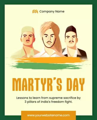 Illustrated Commemorative Martyr's Day Celebration Poster Template