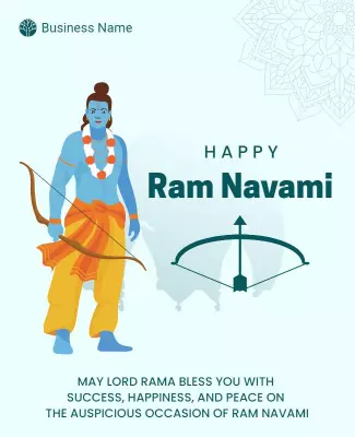 Illustrative Blue Lord Rama Celebration Poster Template