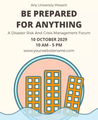Illustrative Disaster Risk Management Forum Poster Template