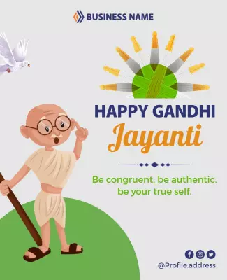Illustrative Gandhi Jayanti Celebration Event Poster Template