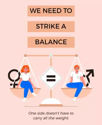 Illustrative Gender Equality Balance Advocacy Poster Template