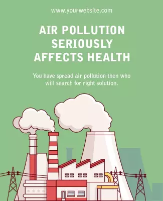 Illustrative Green Air Pollution Awareness Health Poster Template