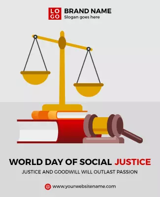 Illustrative Legal Justice Theme for World Day of Social Justice Poster Template